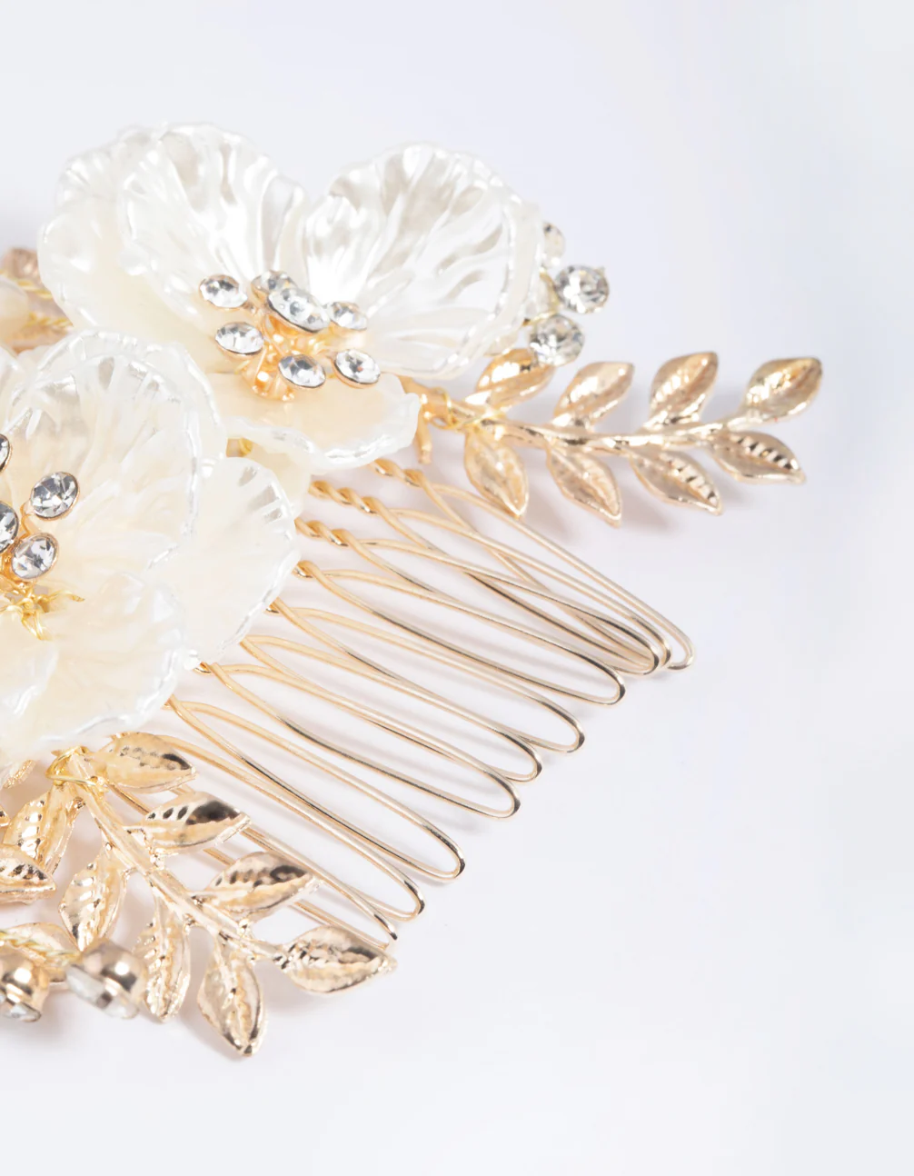 Gold Pearlised Flower Comb - Image 4