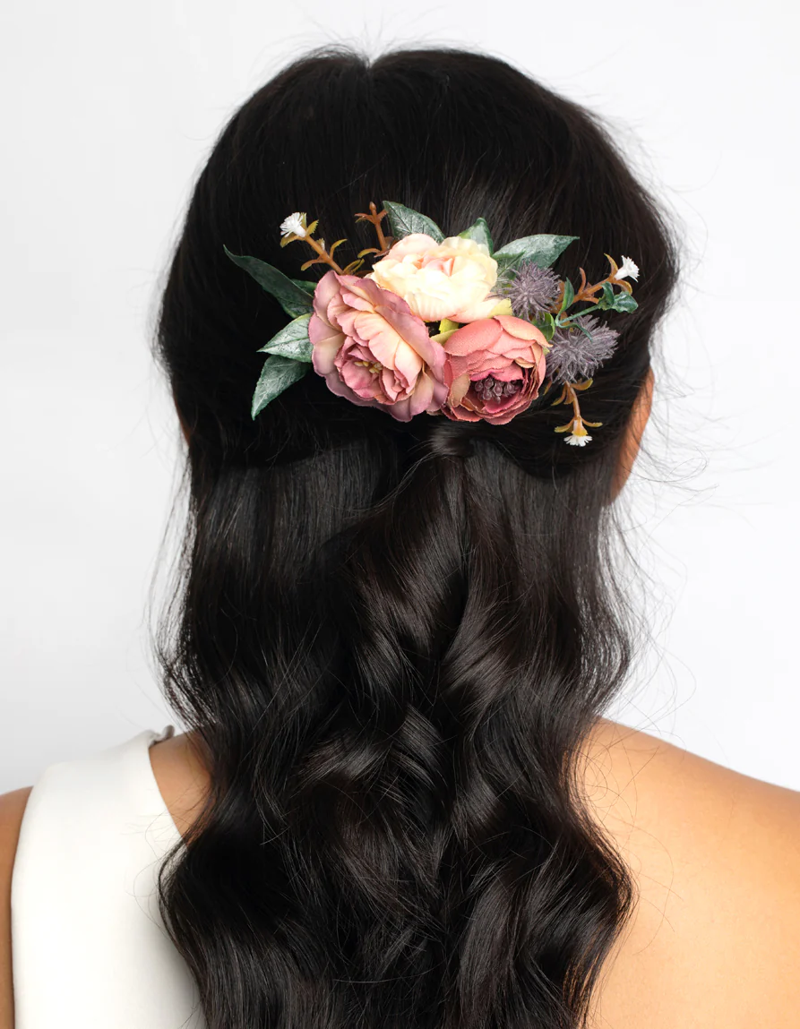 Gold Rose Flower Comb - Image 2