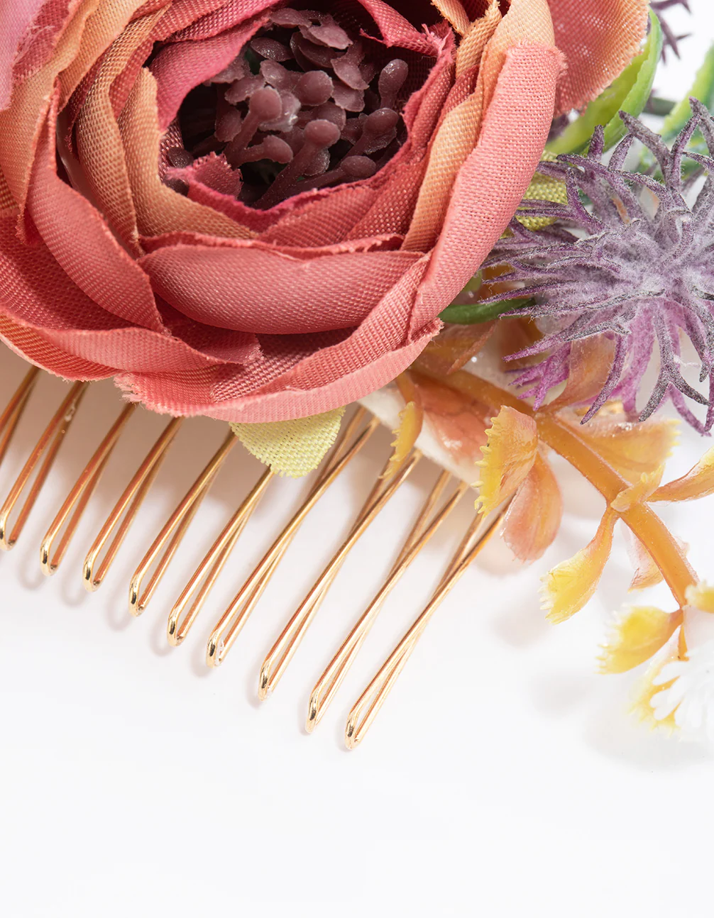 Gold Rose Flower Comb - Image 4