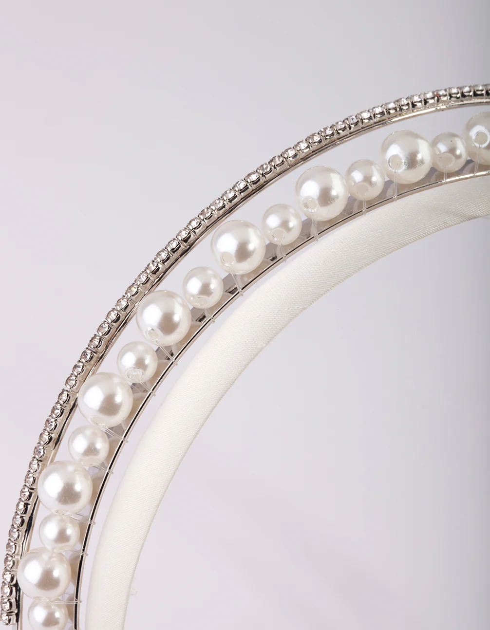 Silver Diamond & Pearl Headband - Image 3