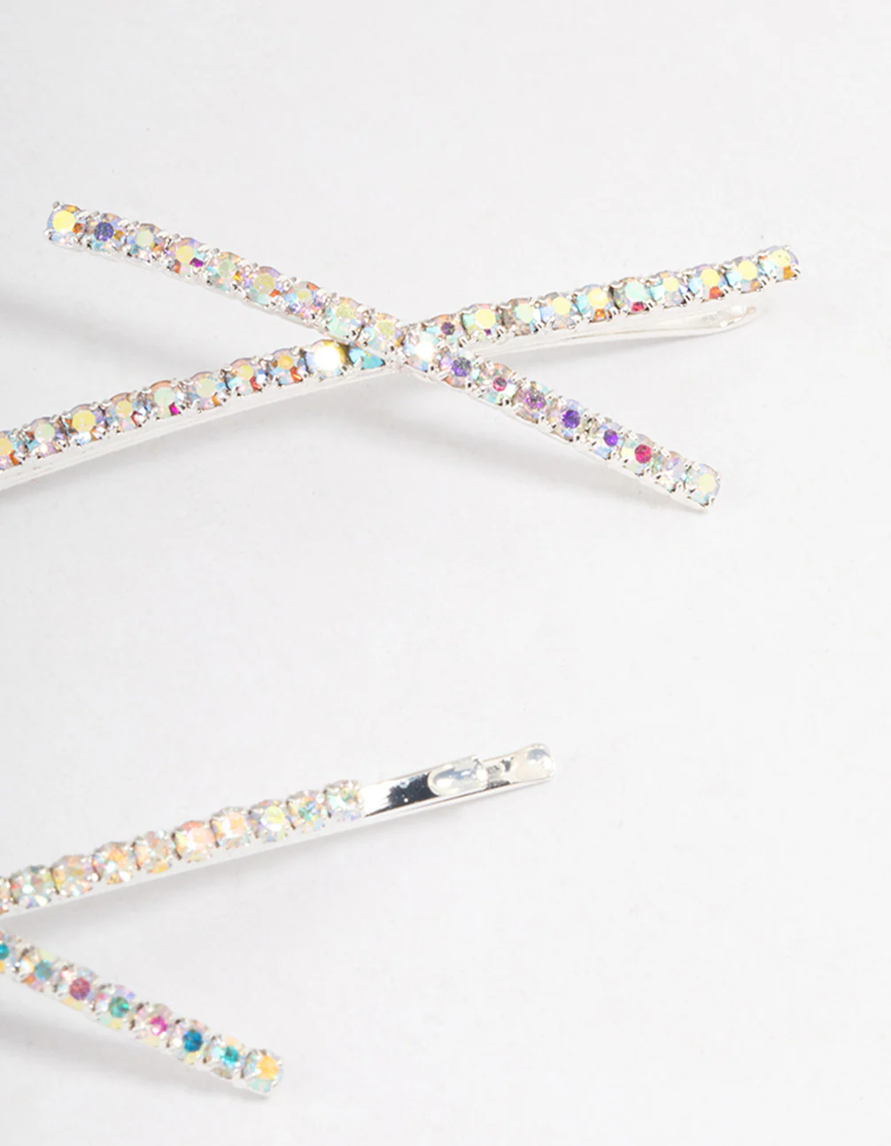 Silver Cross Slide Hair Clips Pack - Image 2