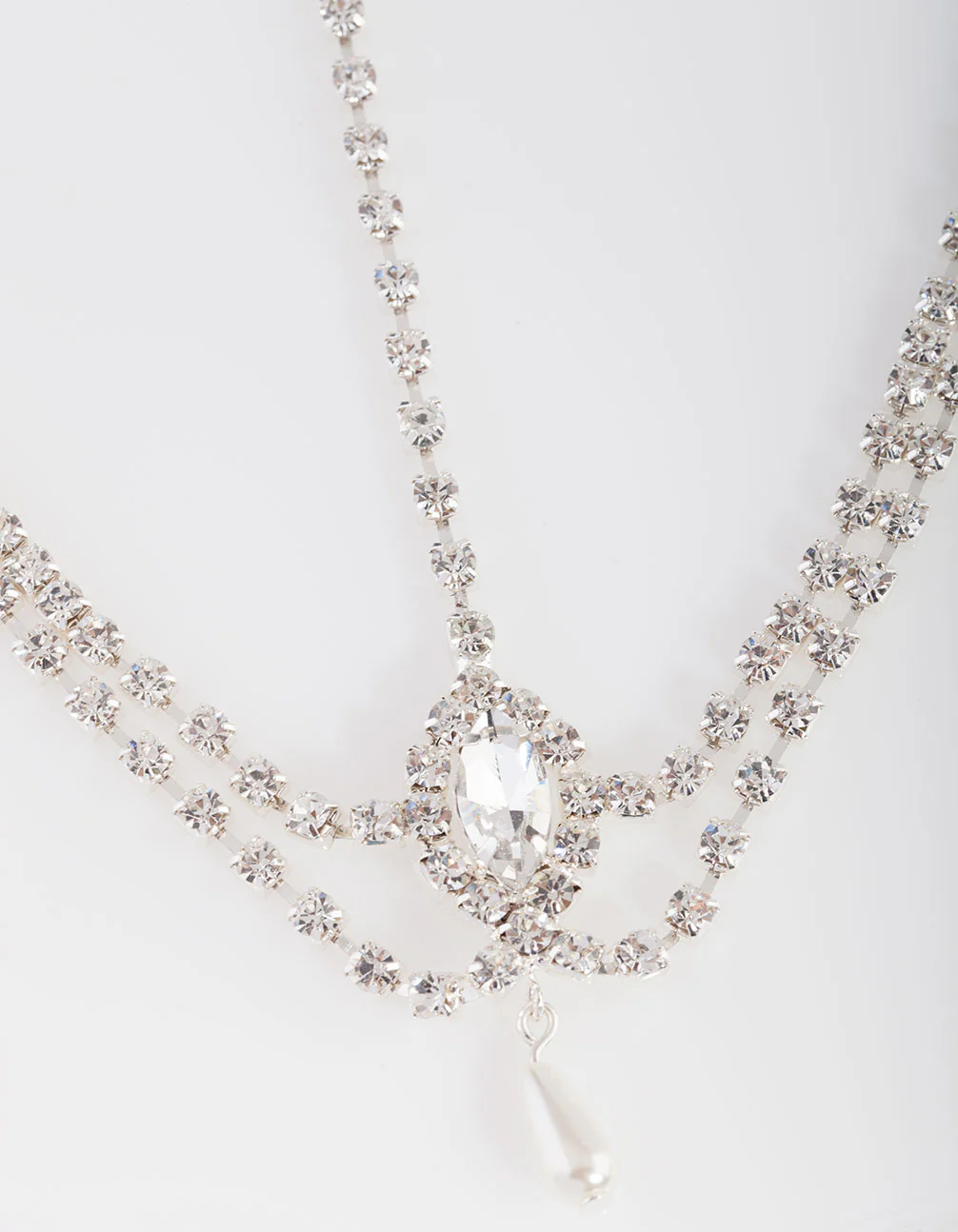 Silver Crystal Pearl Head Chain - Image 2