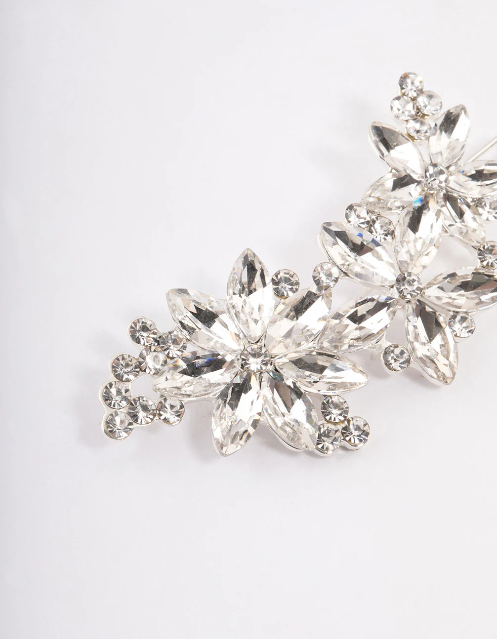 Silver Crystal & Diamante Flower Hair Clips - Image 2
