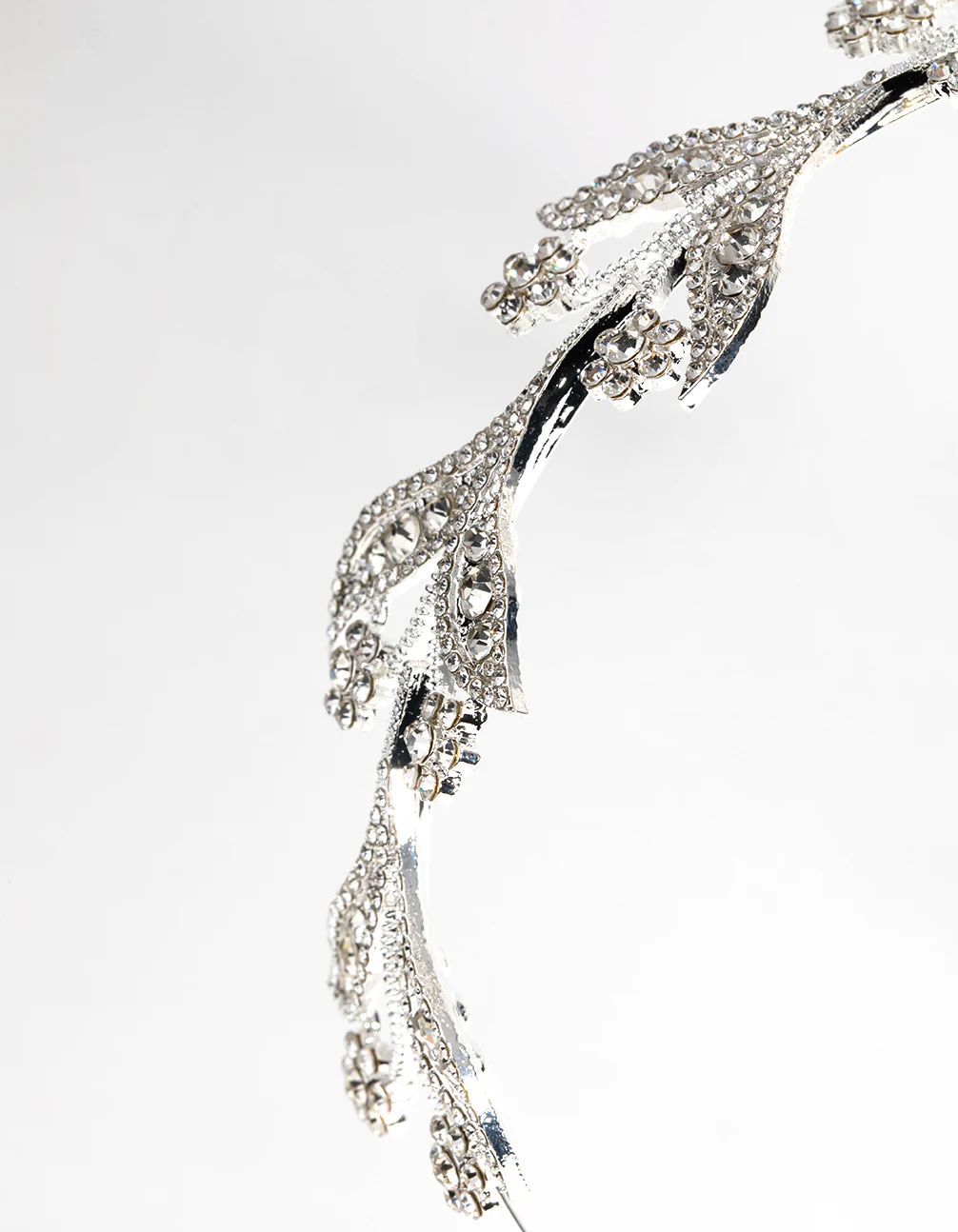 Silver Diamante Encrusted Leaf Headband - Image 2