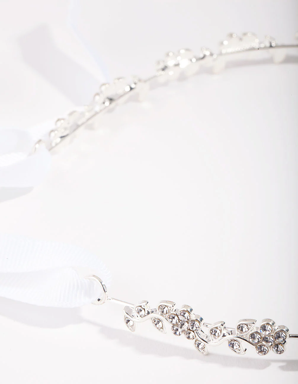 Silver Diamante Flower Tie Halo Headband - Image 3