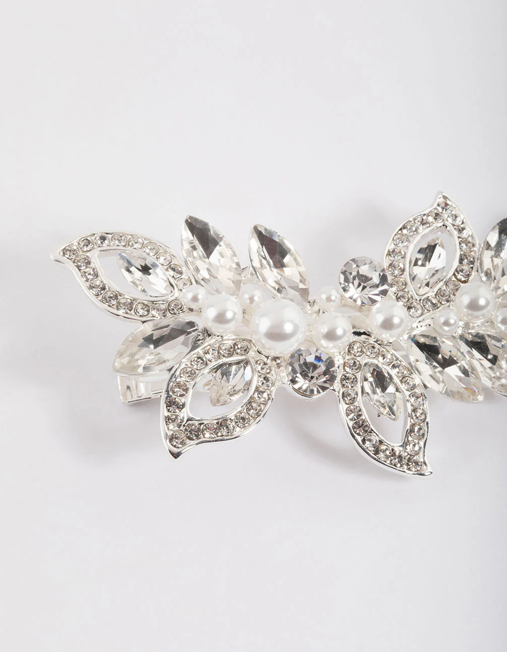 Silver Diamante & Pearl Barette Clip - Image 2