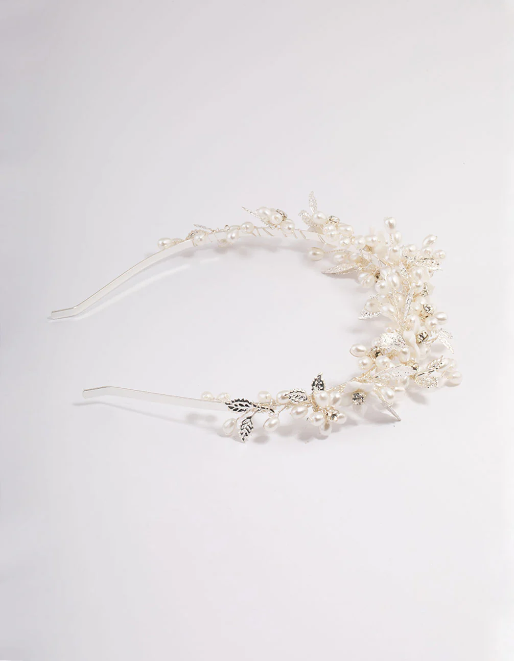 Silver Flower & Leaf Vine Headband - Image 3