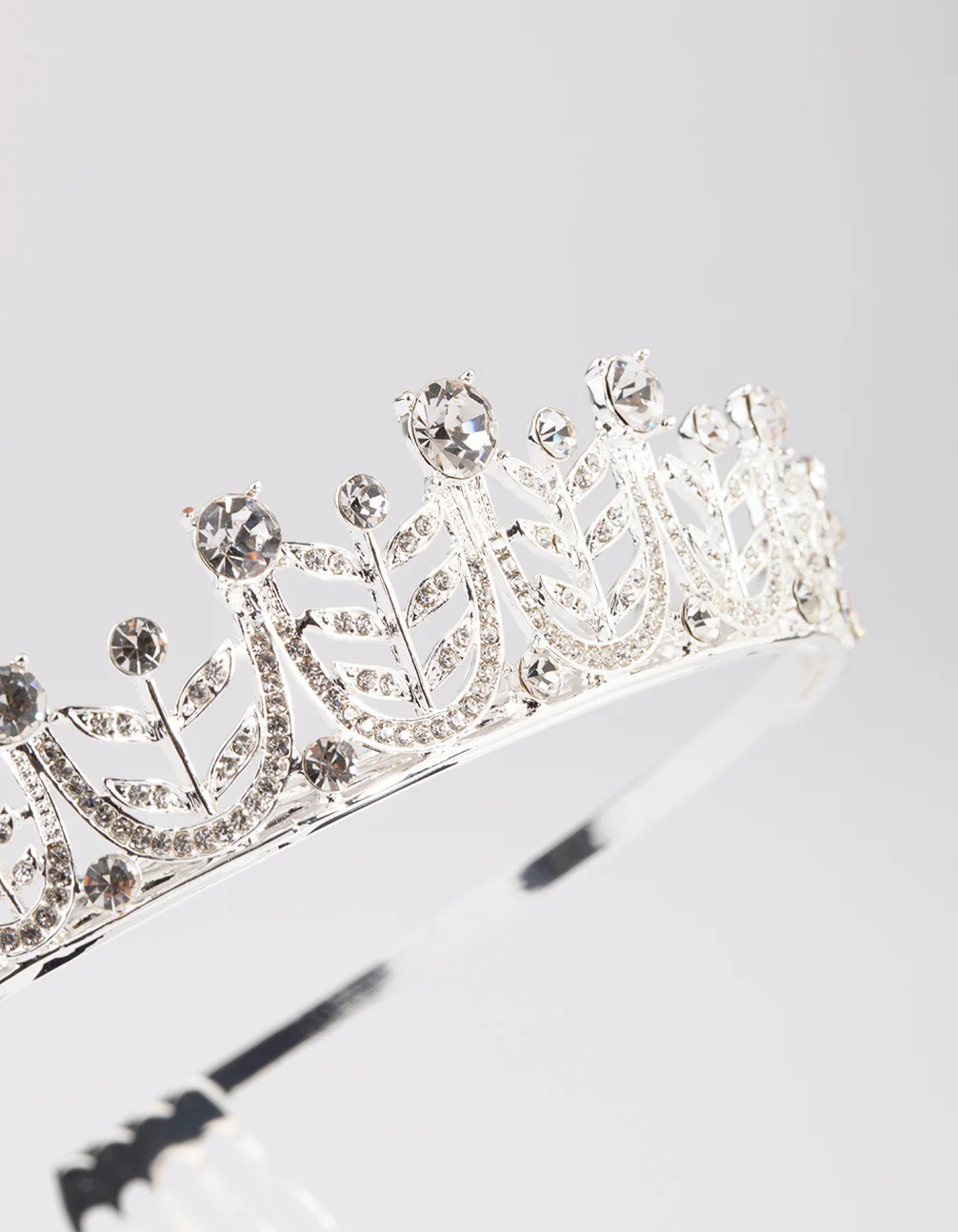 Silver Leaf Delicate Crown Headband - Image 2