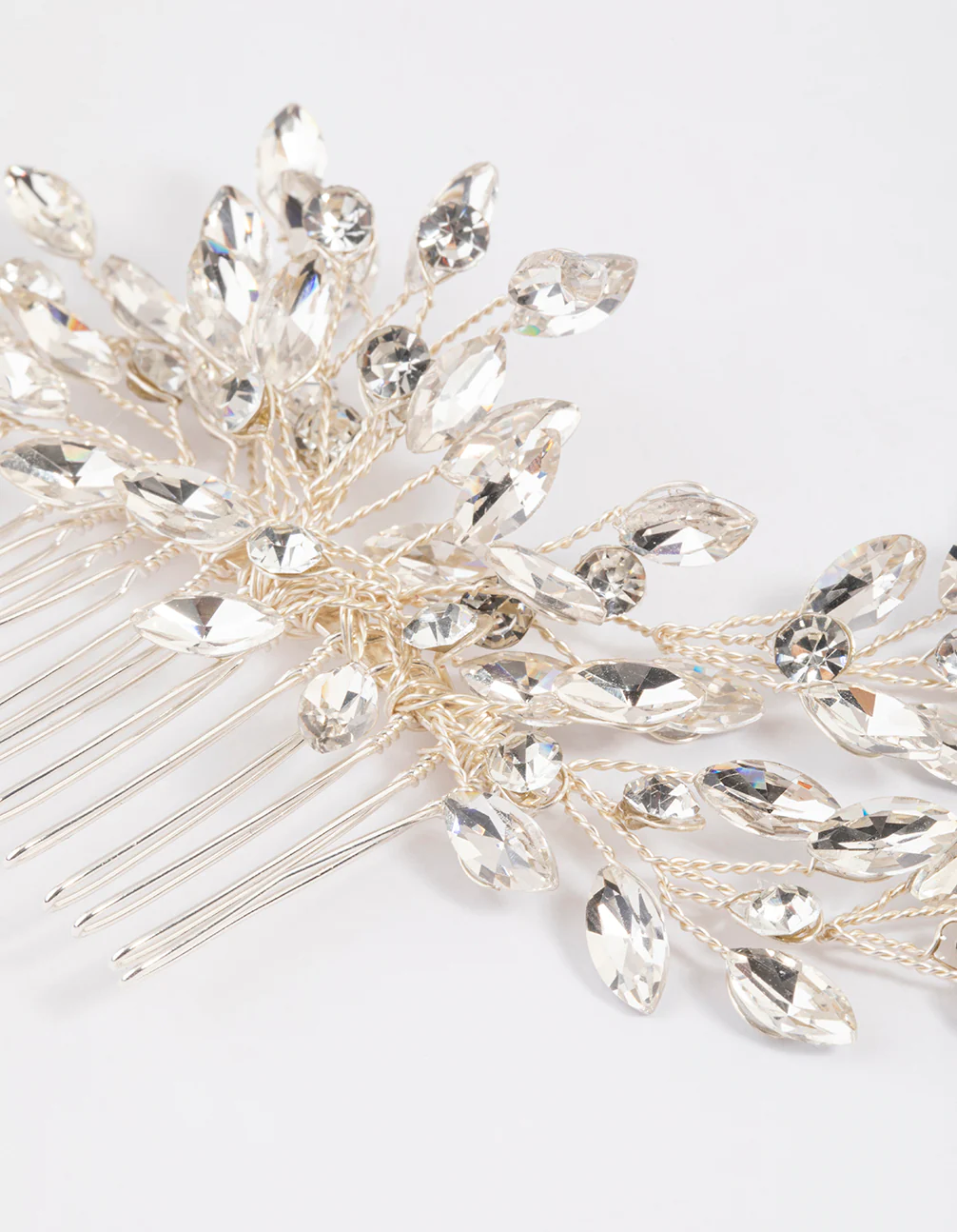 Silver Large Marquise Hair Comb - Image 3