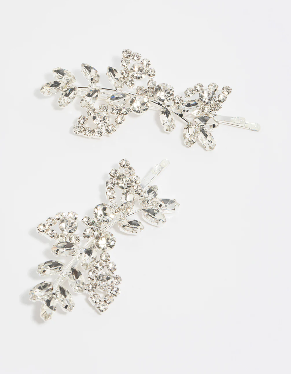 Silver Navette Diamante Hair Slide Pack - Image 3