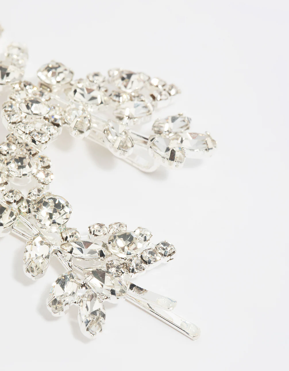 Silver Navette Diamante Hair Slide Pack - Image 4