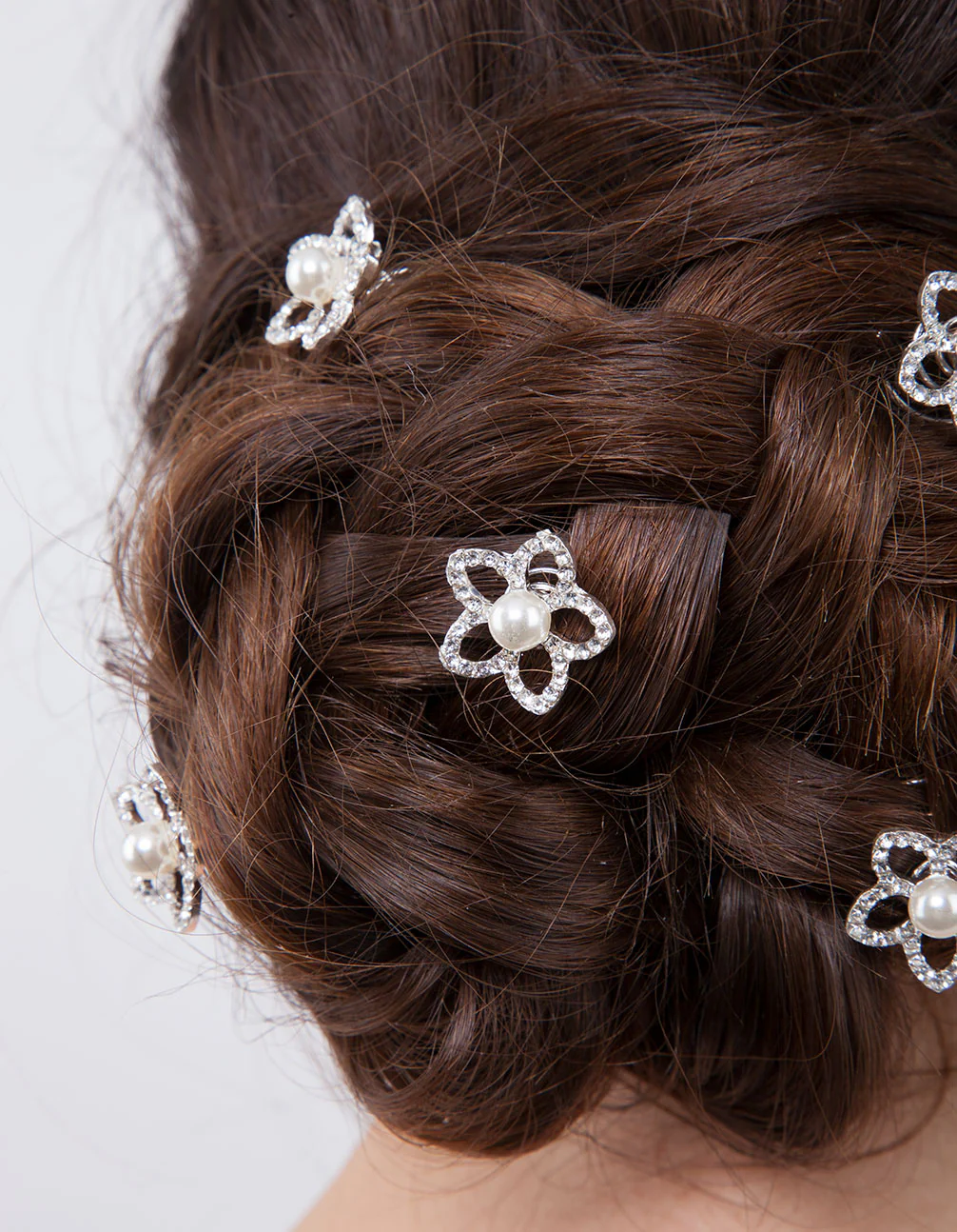 Flower Pearl Hair Jewels 6-Pack - Image 3