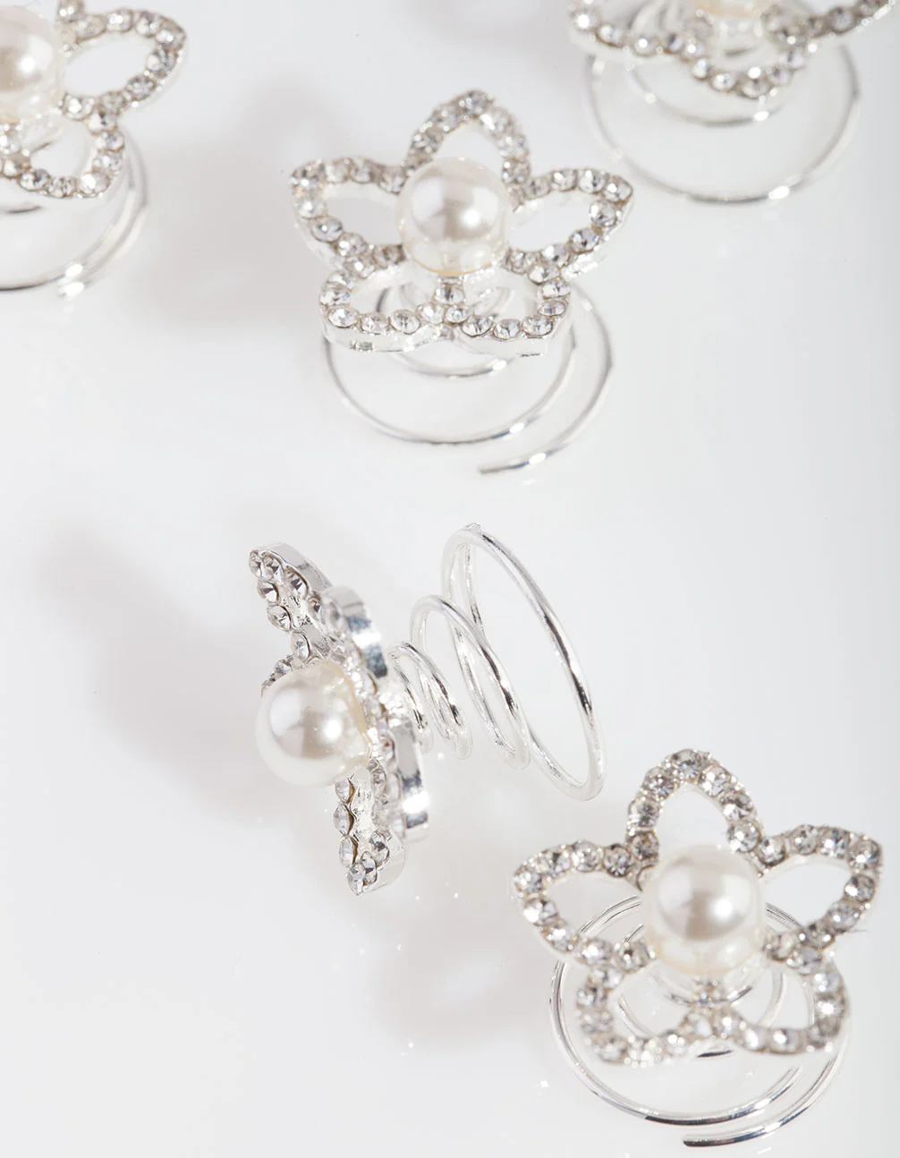 Flower Pearl Hair Jewels 6-Pack - Image 4