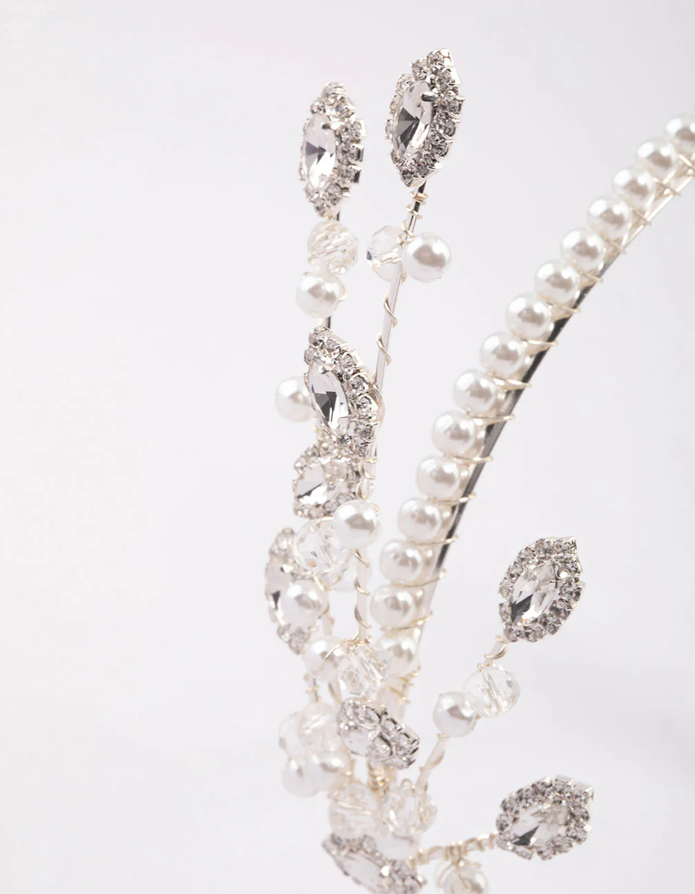 Silver Pearl & Diamante Headband - Image 2