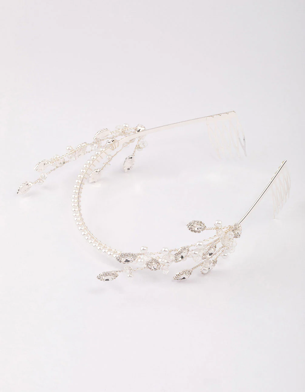Silver Pearl & Diamante Headband - Image 3
