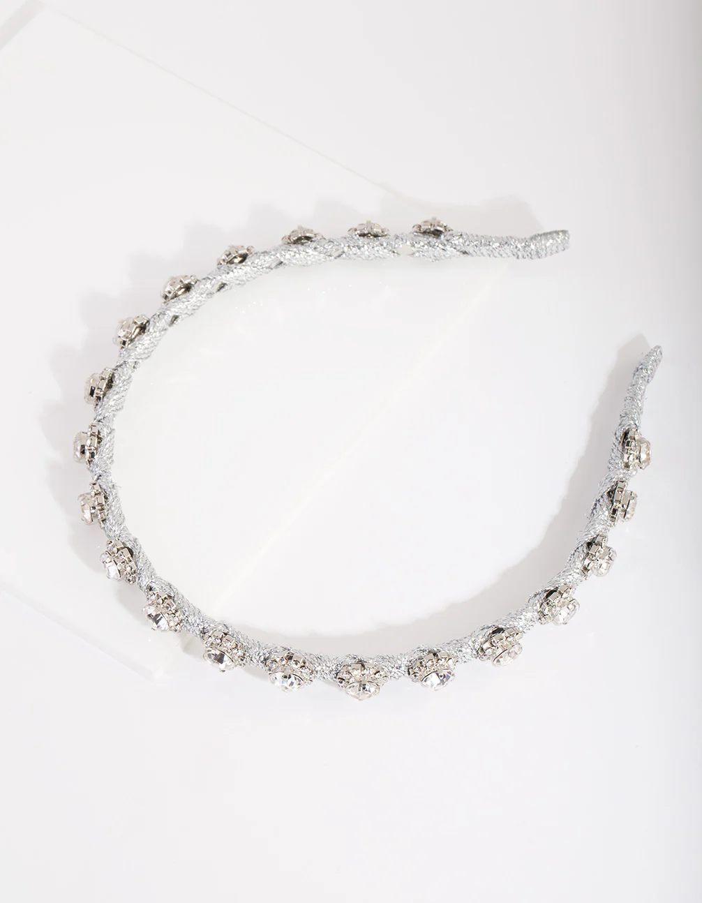 Silver Thread Wrapped Diamante Headband - Image 2