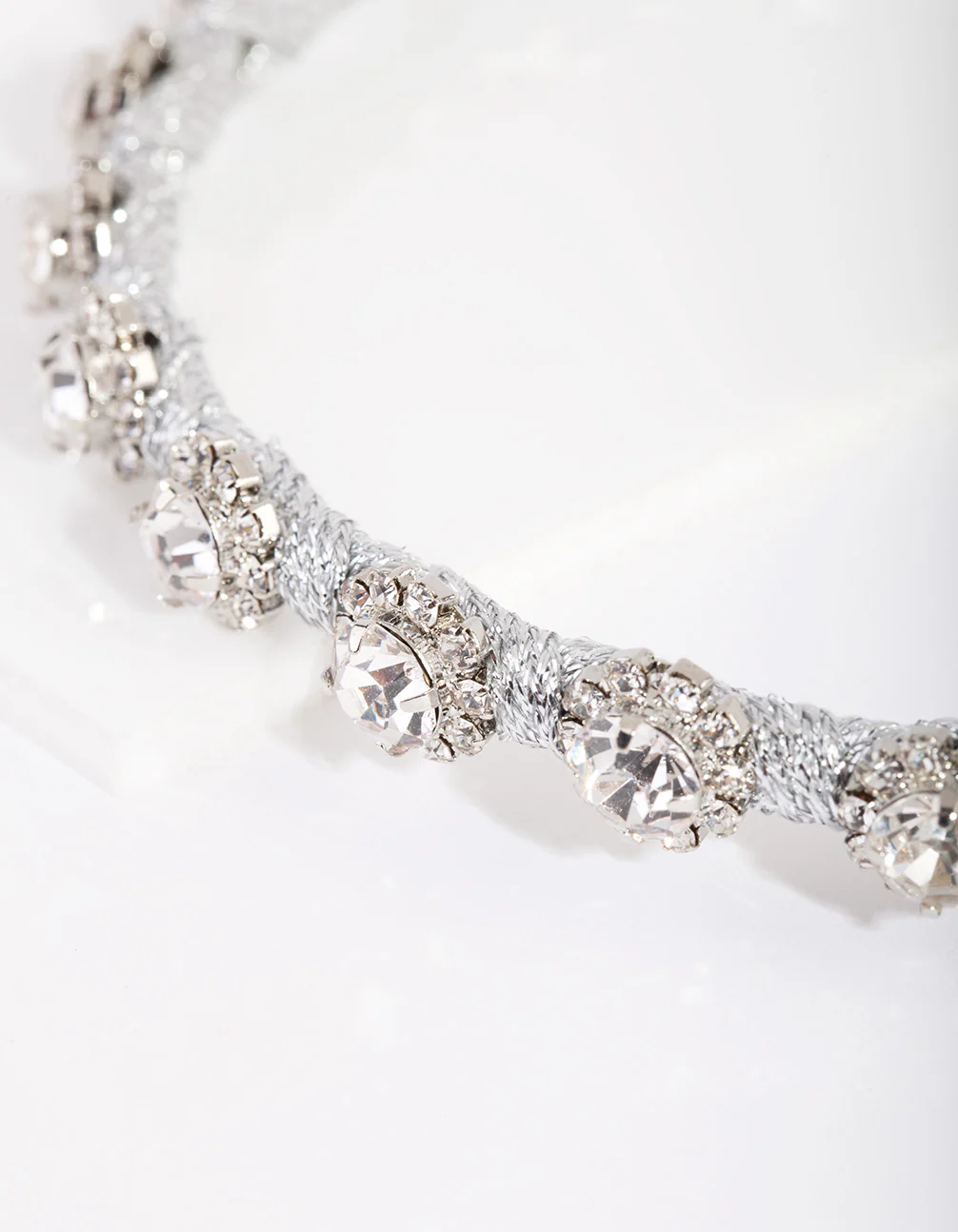 Silver Thread Wrapped Diamante Headband - Image 3