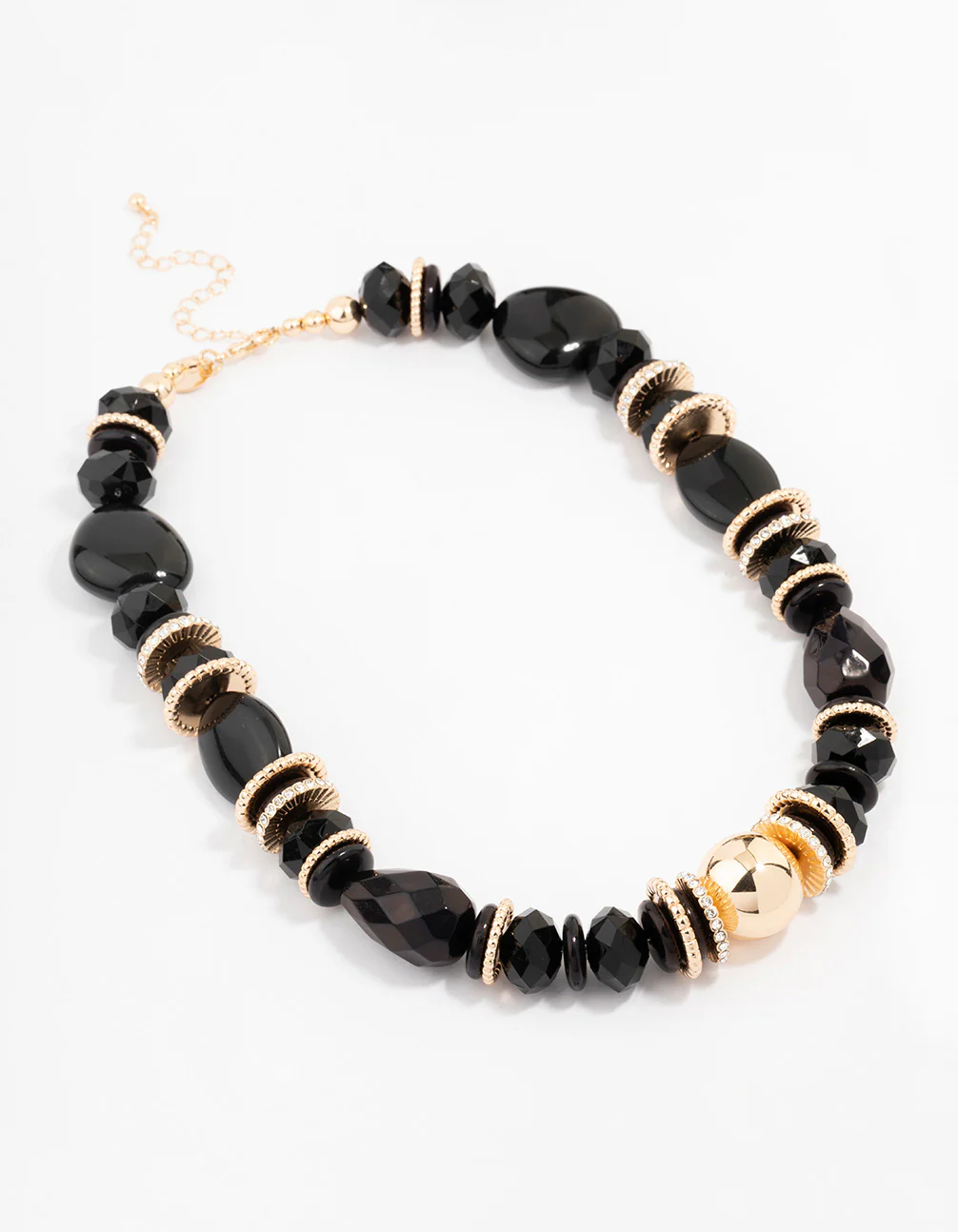 Beaded Black Statement Necklace - Image 2