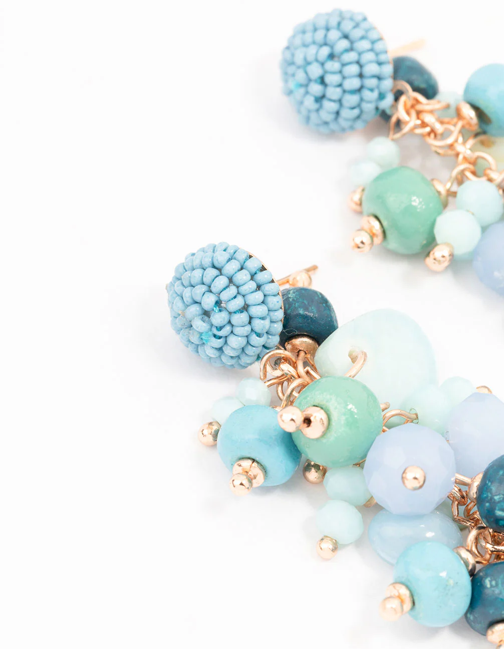 Beaded Graduating Cluster Drop Earrings - Image 2
