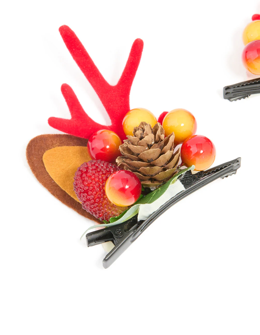Berry & Reindeer Hair Clips 2-Pack - Image 2