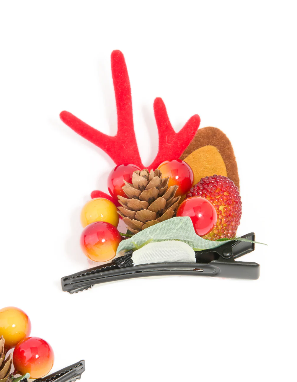 Berry & Reindeer Hair Clips 2-Pack - Image 3