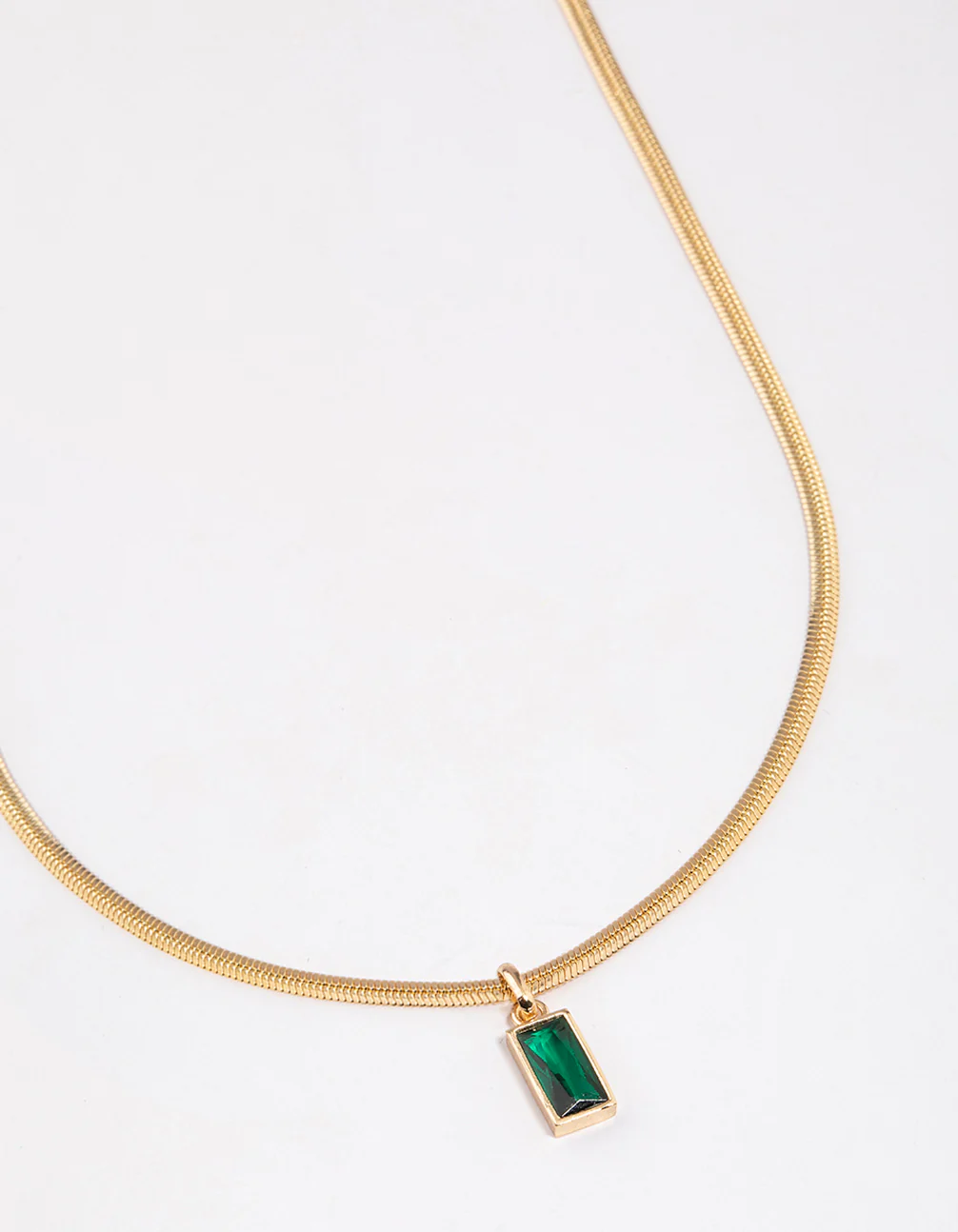 Gold Plated Classic Cubic Zirconia Baguette Necklace - Image 2