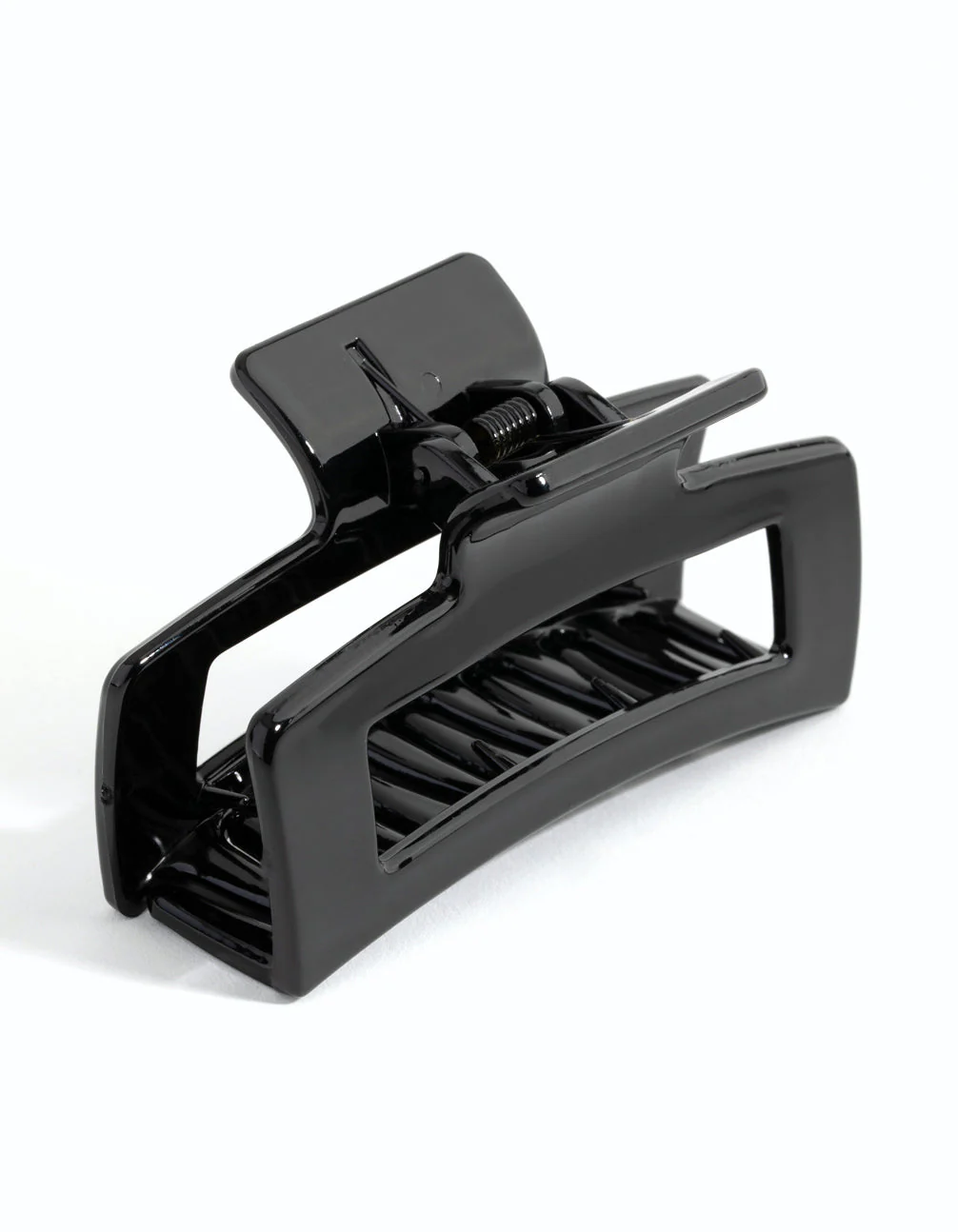 Black Rectangle Outline Hair Claw Clip - Image 2