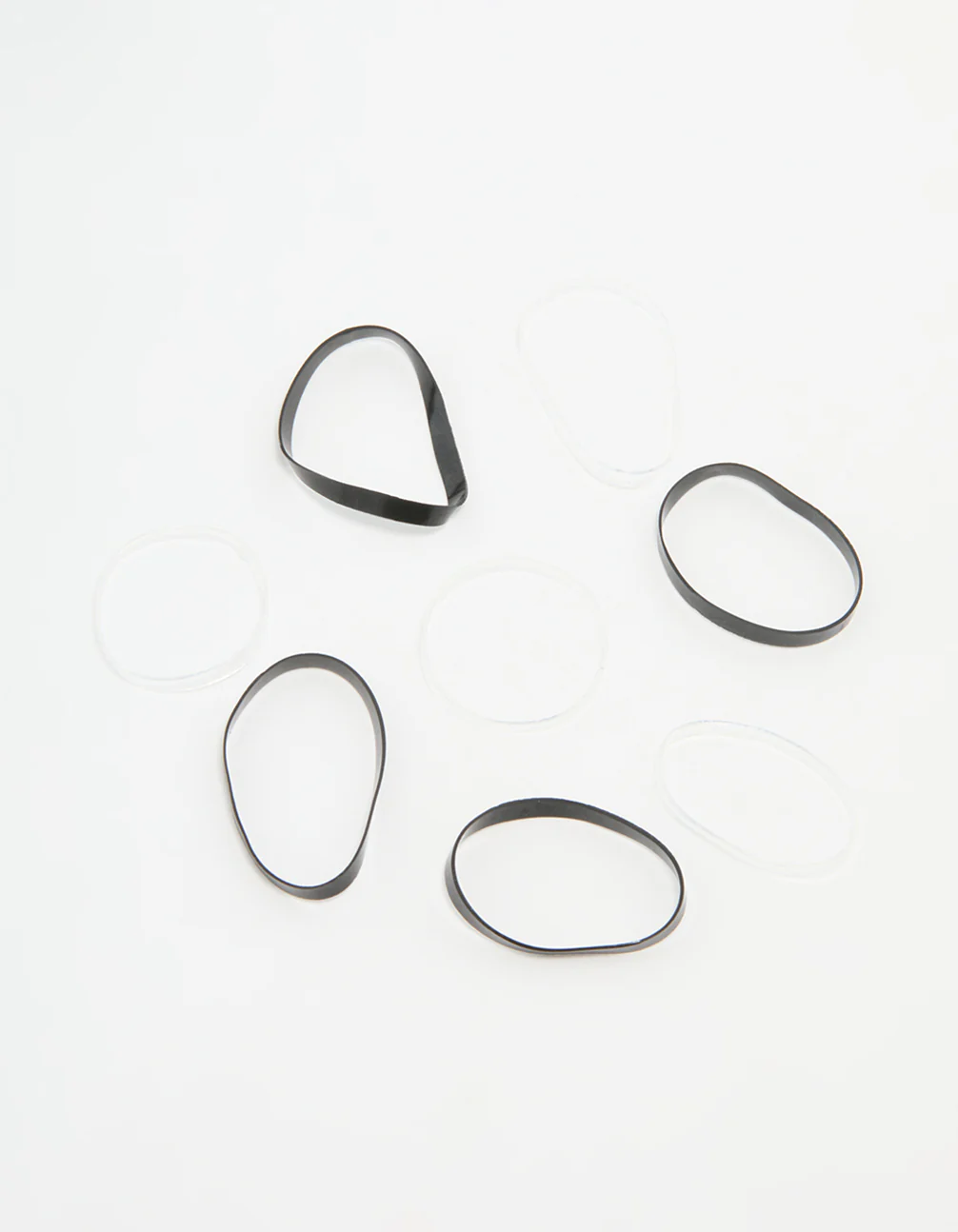 Black & Clear Elastic Hair Ties 300-Pack - Image 3
