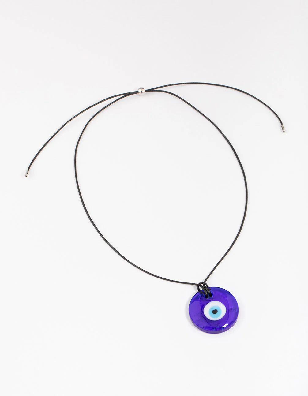 Black Cord Evil Eye Pendant Necklace - Image 2