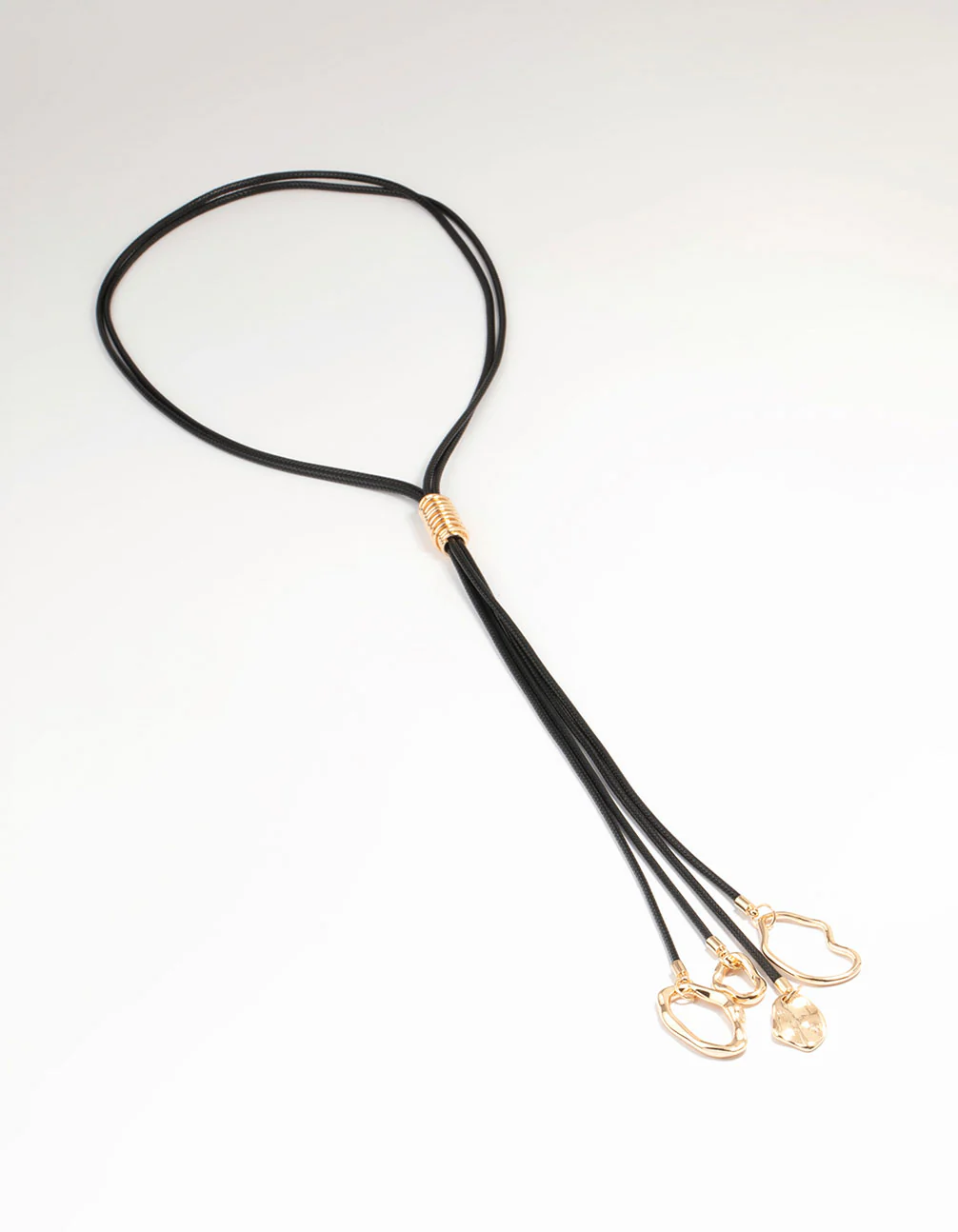 Black Cord & Gold Tassel Necklace - Image 2