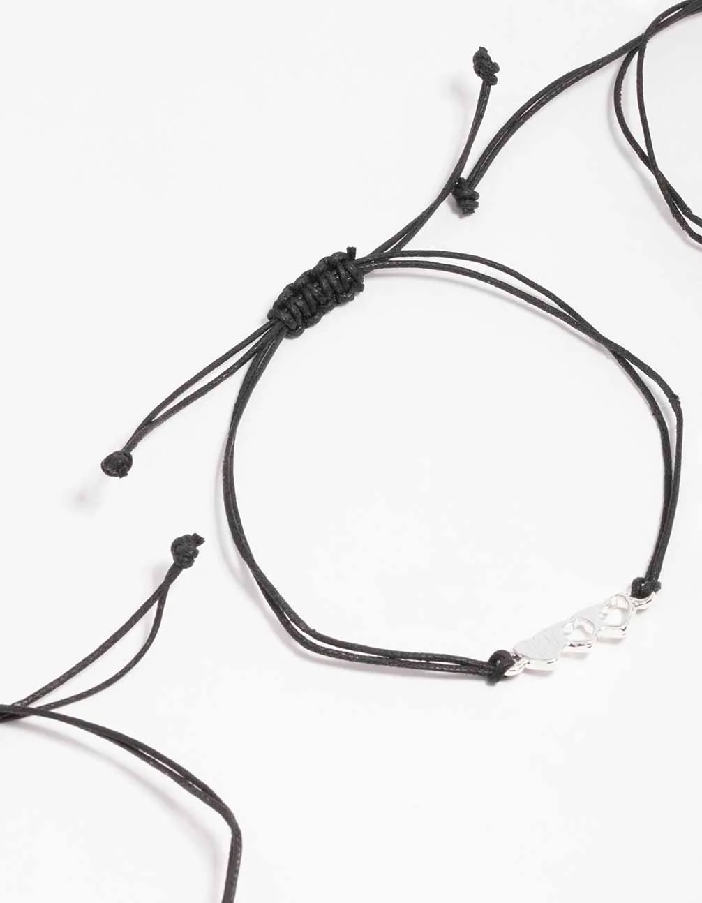 Black Cord Heart Bracelet 3-Pack - Image 3