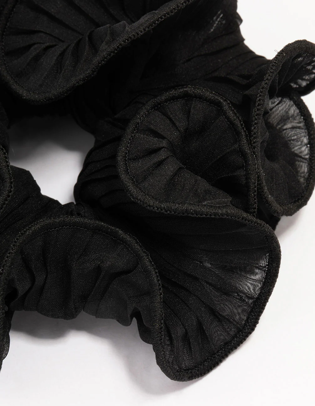 Black Crinkle Fabric Statement Scrunchie - Image 2