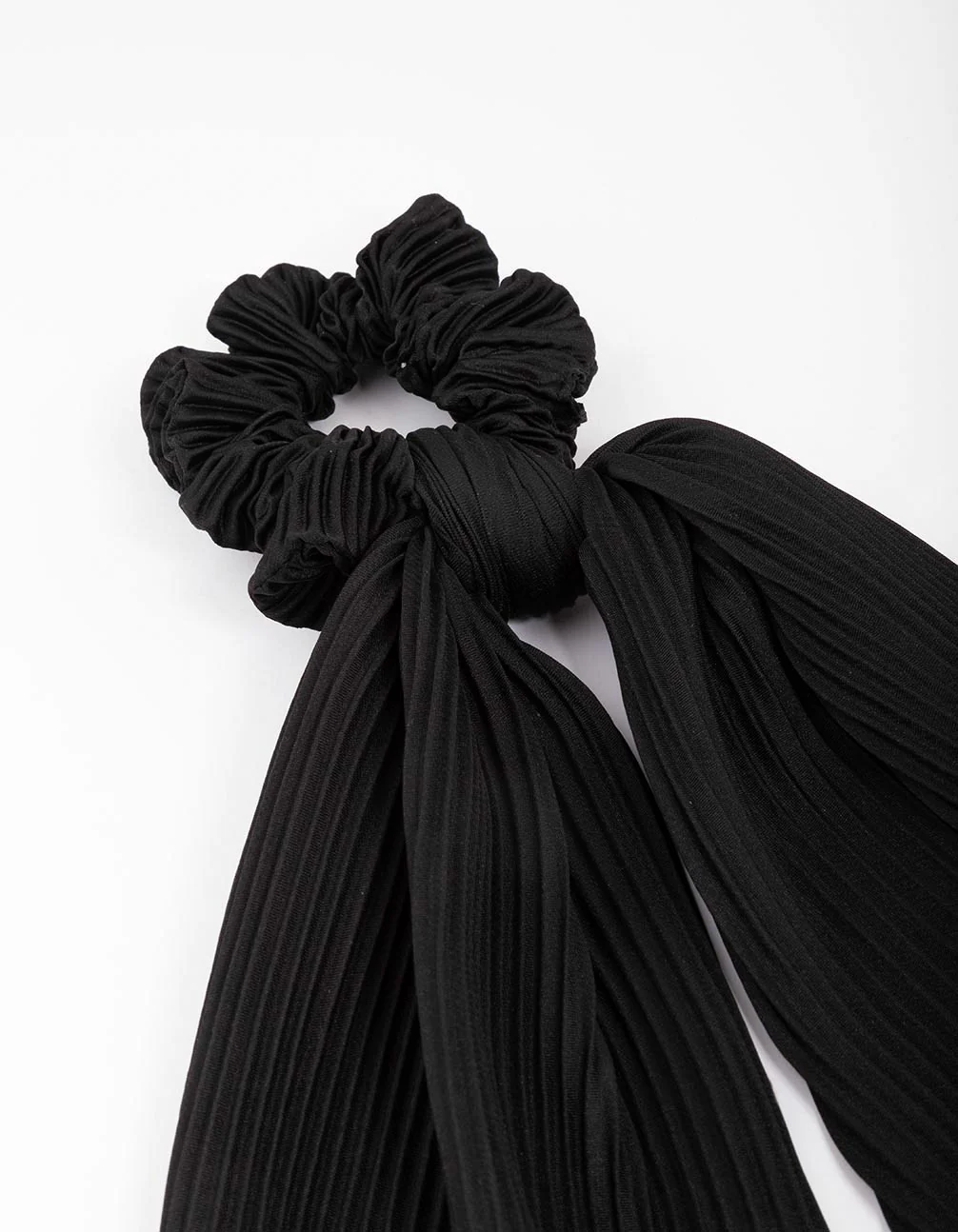 Black Plisse Fabric Scarf - Image 2