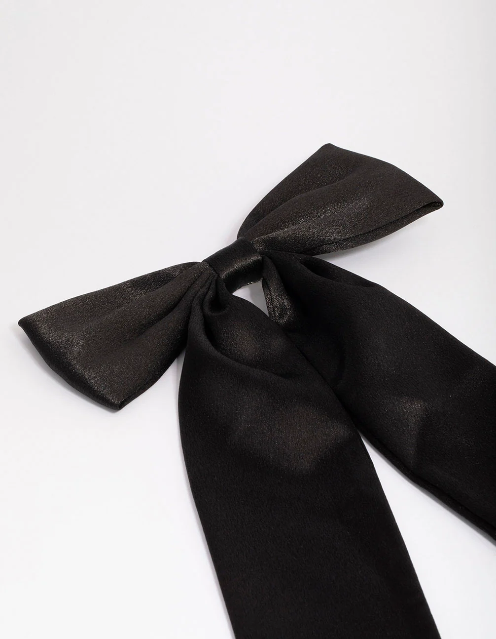 Black Fabric Relaxed Statement Hair Bow Clip - Image 2