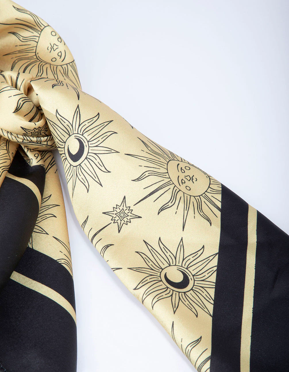 Black & Gold Fabric Celestial Sun Scarf - Image 3