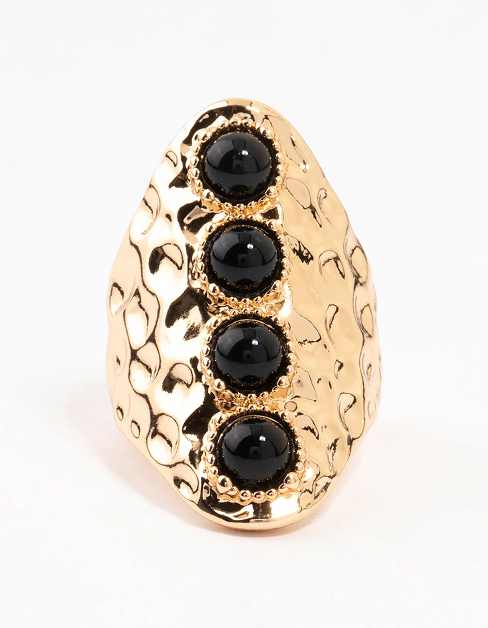 Black & Gold Molten Linear Ring - Image 3