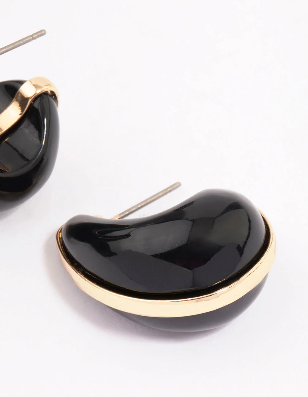 Black & Gold Teardrop Earrings - Image 3