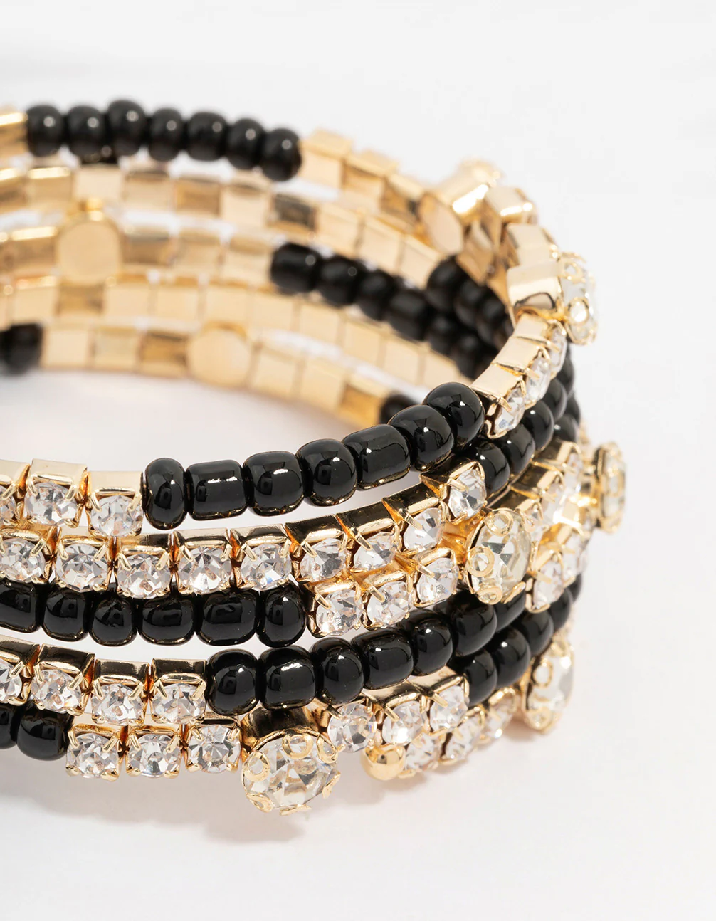 Black & Gold Wrapped Diamante Bracelet - Image 2