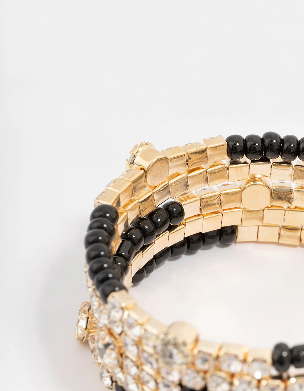 Black & Gold Wrapped Diamante Bracelet - Image 3