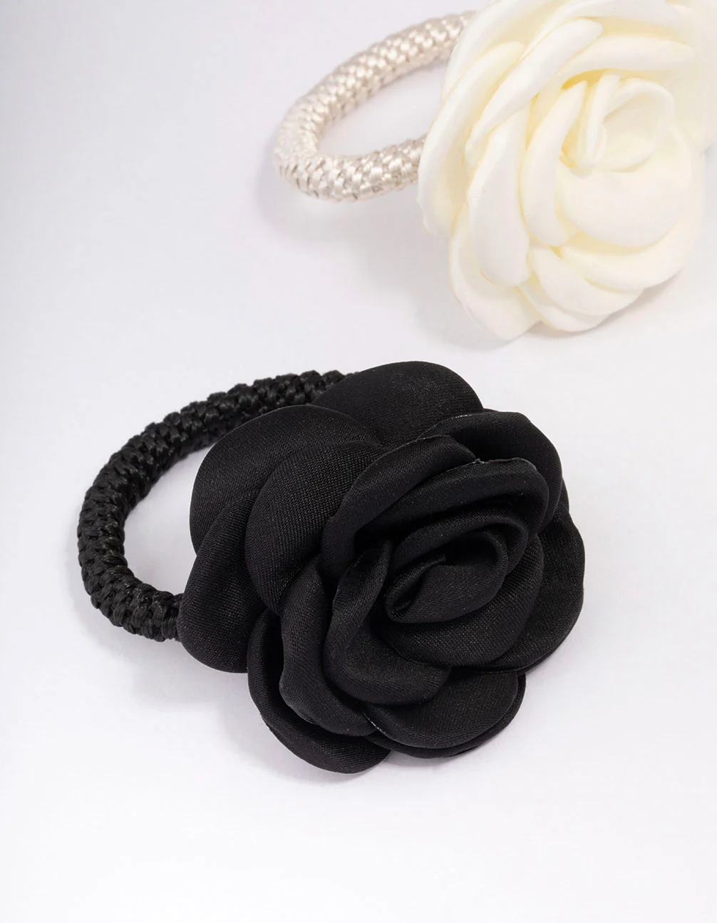 Black & Ivory Rosette Hair Tie Pack - Image 2
