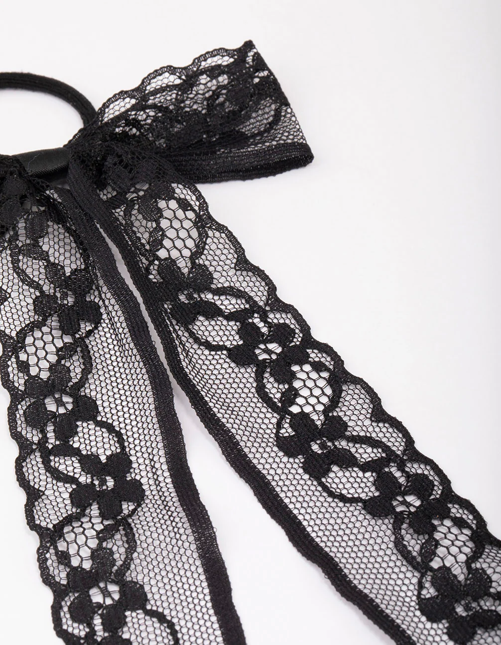 Black Lace Bow Hair Tie - Image 3