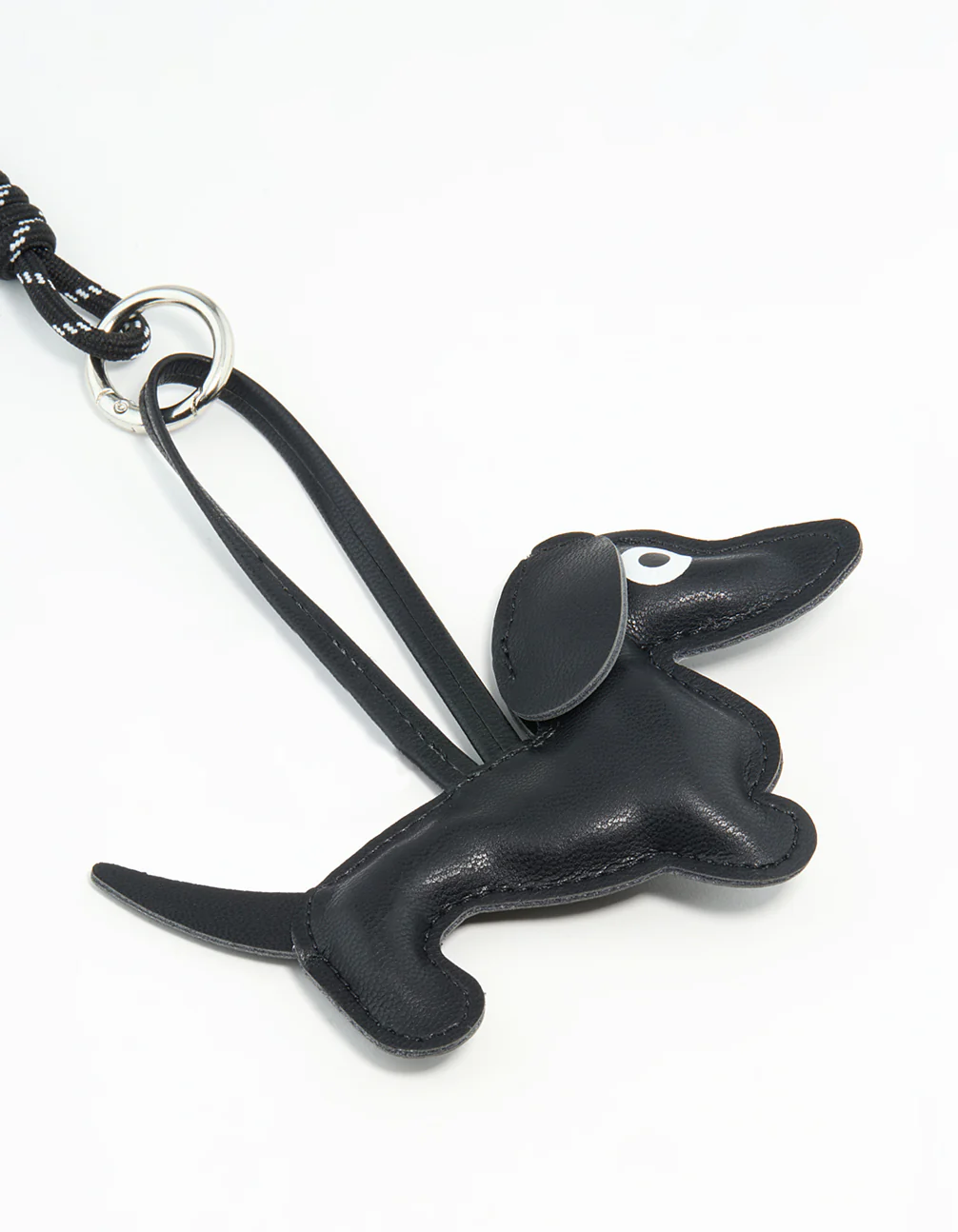 Black PU Leather Sausage Dog Key Chain - Image 2