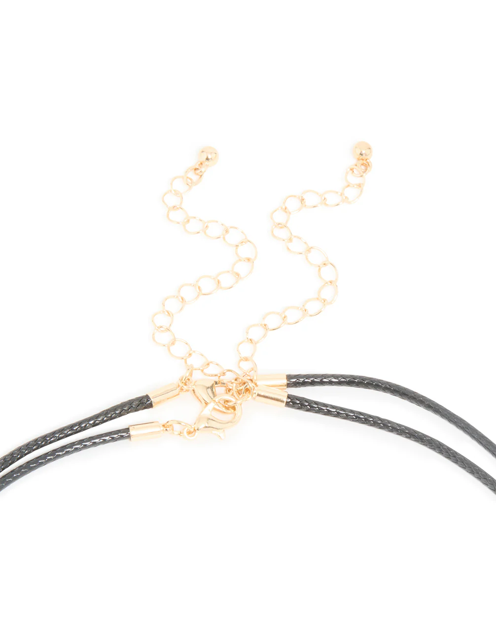 Black & Red Acrylic Pebble Cord Layered Necklace - Image 3