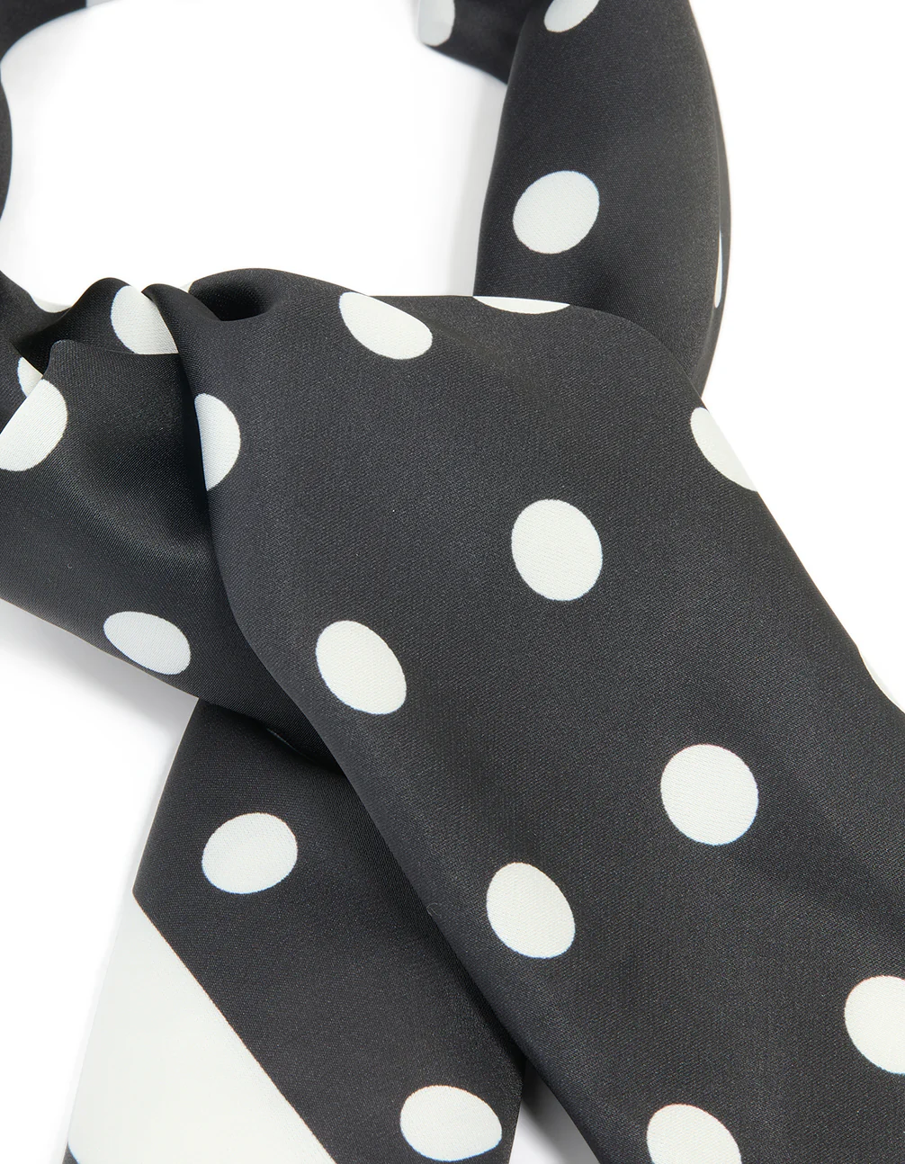 Black & White Polka Dot Fabric Scarf - Image 2