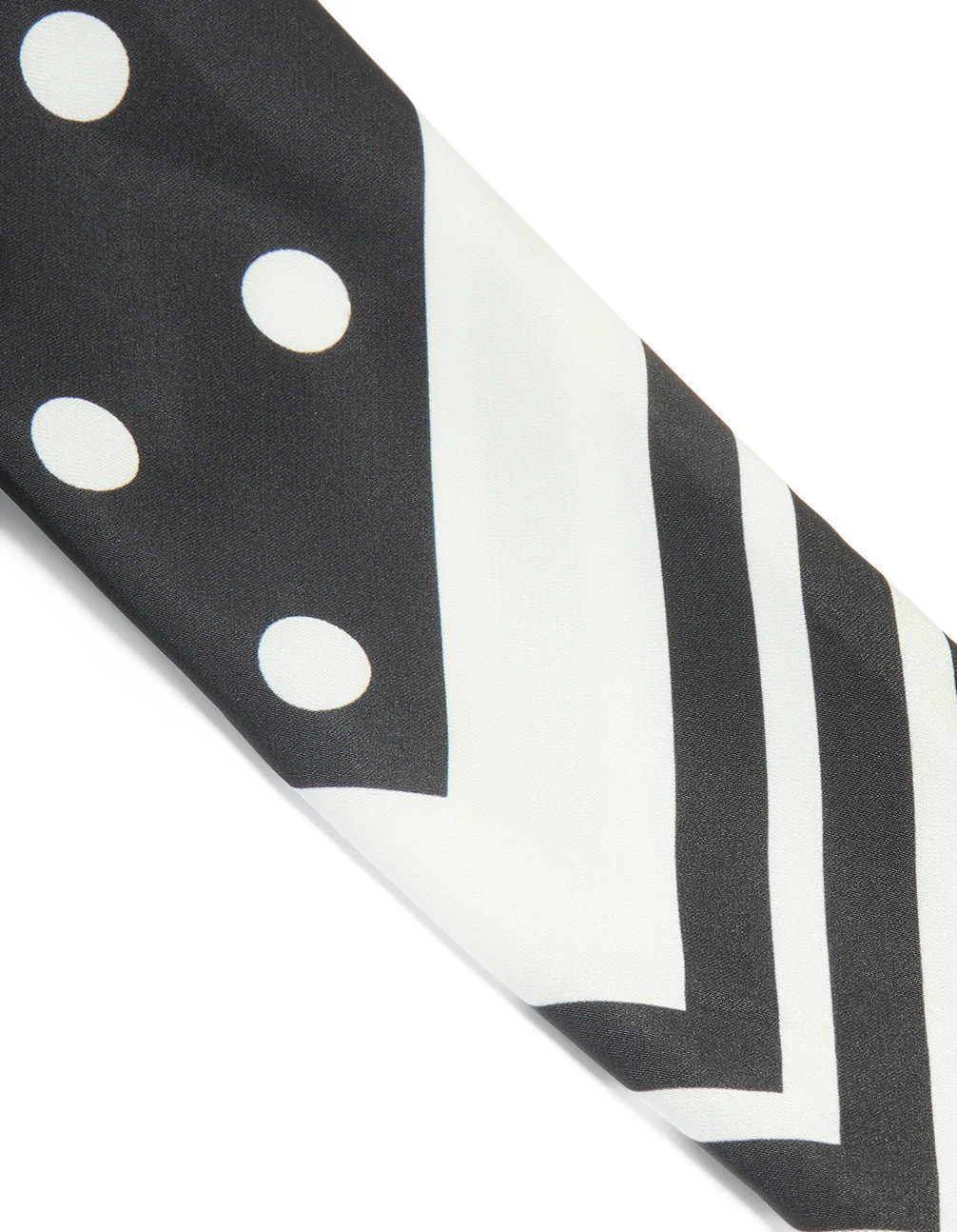 Black & White Polka Dot Fabric Scarf - Image 3