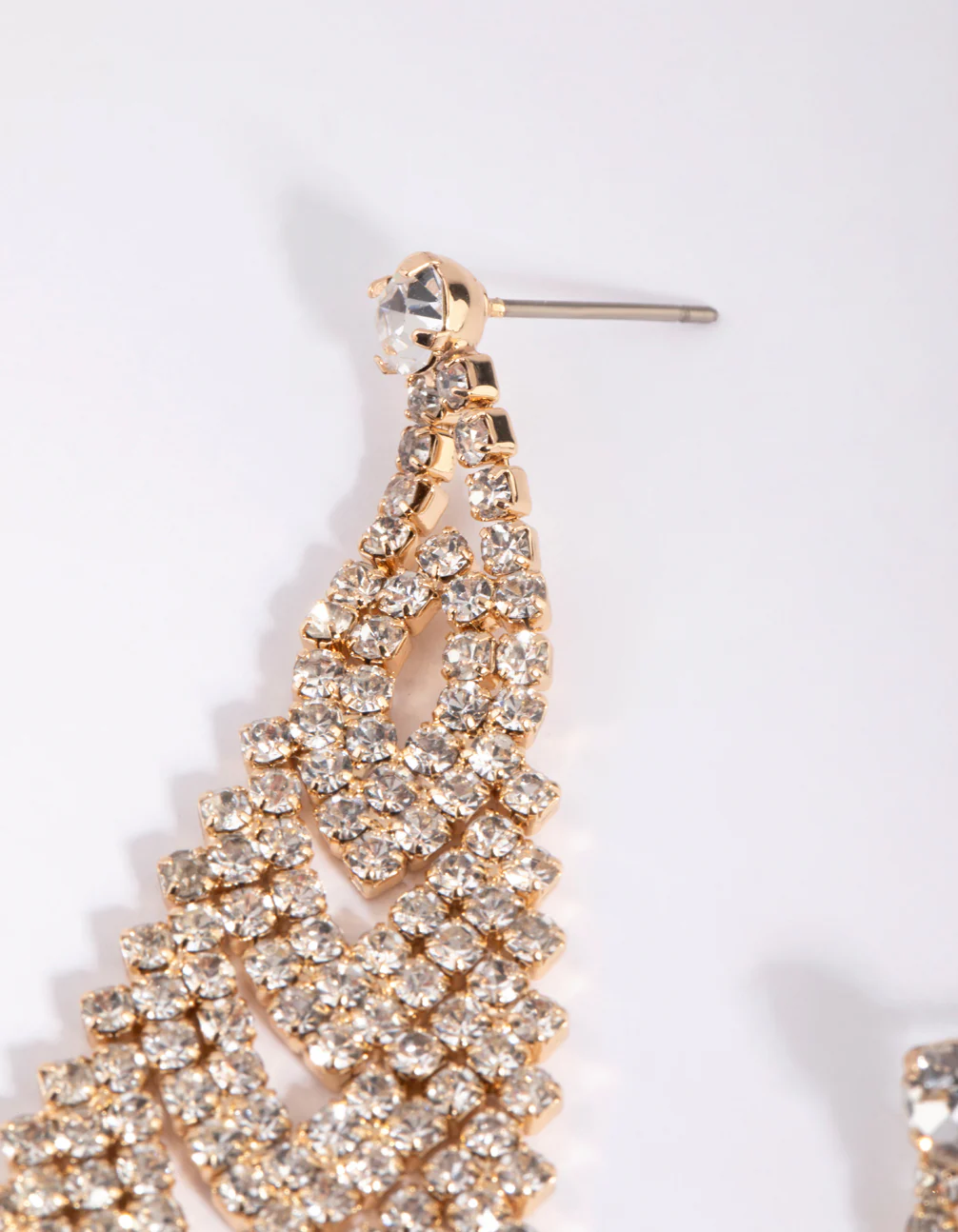 Triangular Diamante Earrings - Image 3
