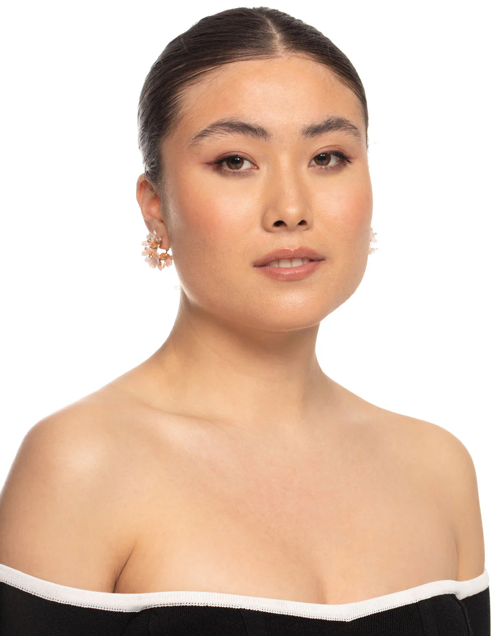 Gold Mini Flower Hoop Earrings - Image 3