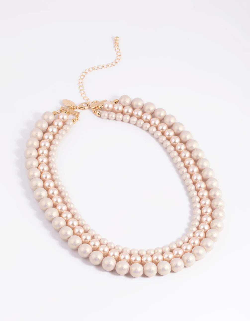 Gold Pearl & Bead Layered Necklace - Image 3