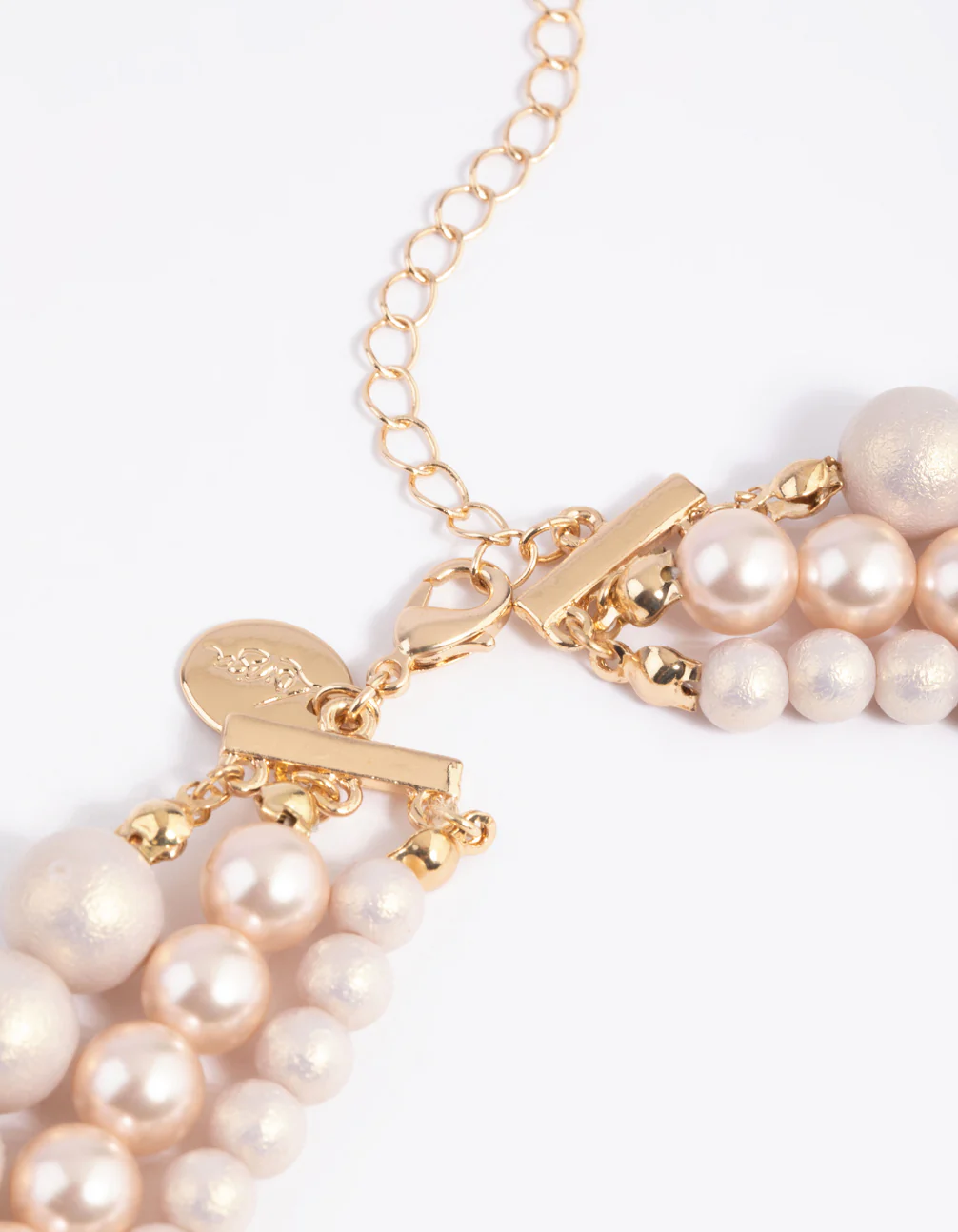Gold Pearl & Bead Layered Necklace - Image 4