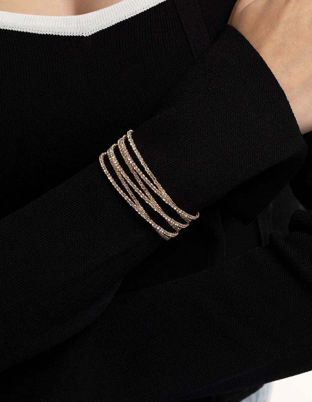 Gold Zig Zag Open Cuff Bracelet - Image 2